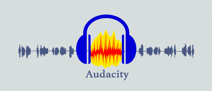 Logo del programa de audio Audacity. Es una froma de onda que escucha música con unos auriculares, la imagen contiene también una pequeña forma de onda en el centro de la imagen que atraviesa el logo