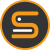 Logo de Imaging Sound, el logo es círculo, dentro hay una s con un punto y una raya